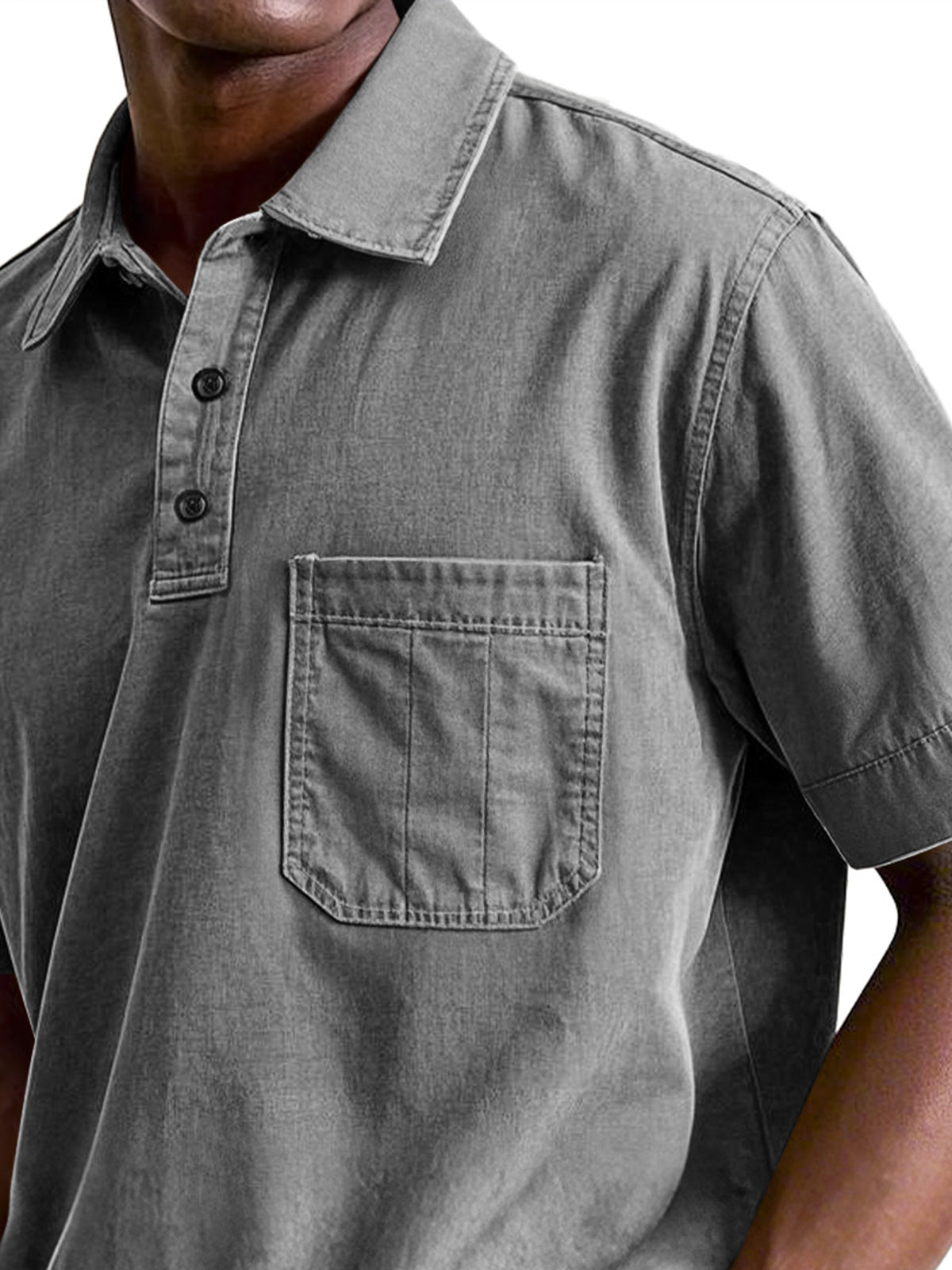 Men's Casual Workwear Pocket Lapel Short-sleeved Polo Shirt