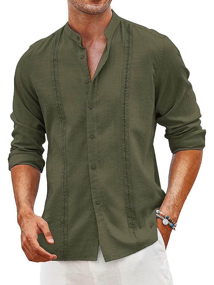 Embroidered Guayabera Linen Shirt