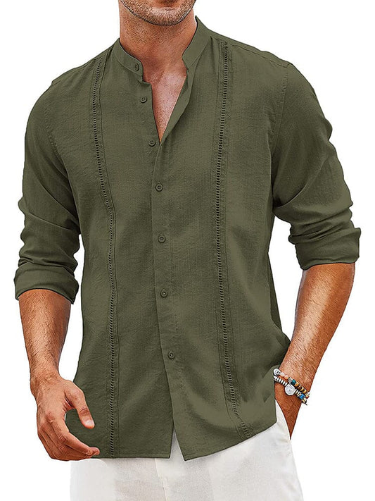 Embroidered Guayabera Linen Shirt