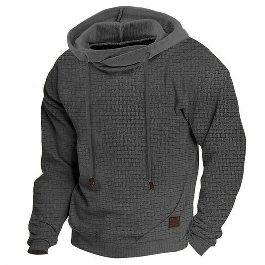 Men's Hoodie Outdoor Sports Solid Color Long Sleeve Daily Tops Apricot Sweatshirt
