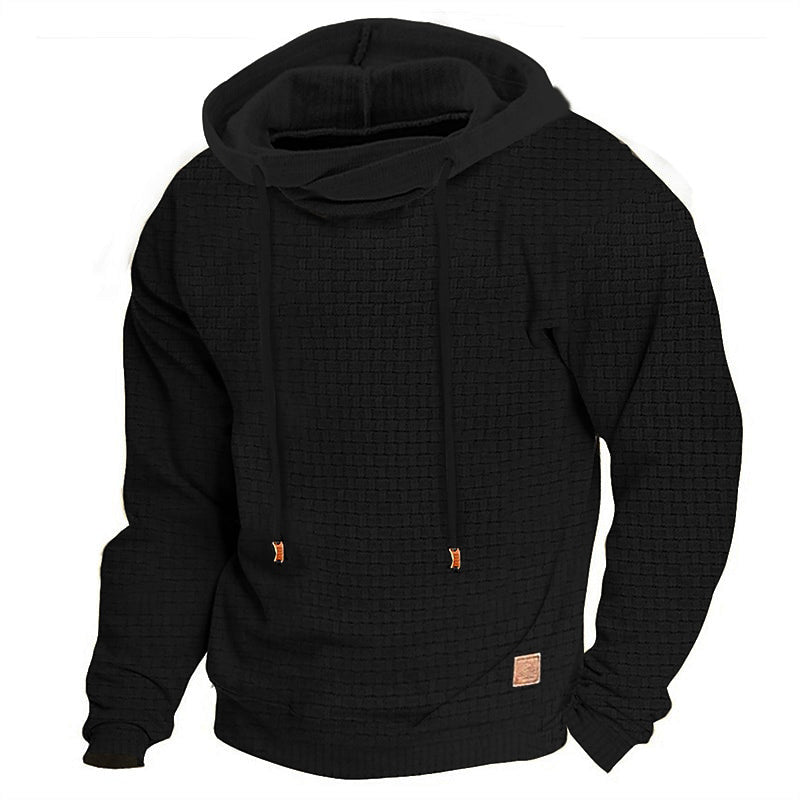 Men's Hoodie Outdoor Sports Solid Color Long Sleeve Daily Tops Apricot Sweatshirt
