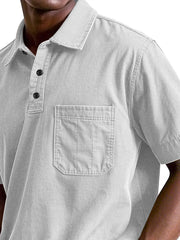 Men's Casual Workwear Pocket Lapel Short-sleeved Polo Shirt