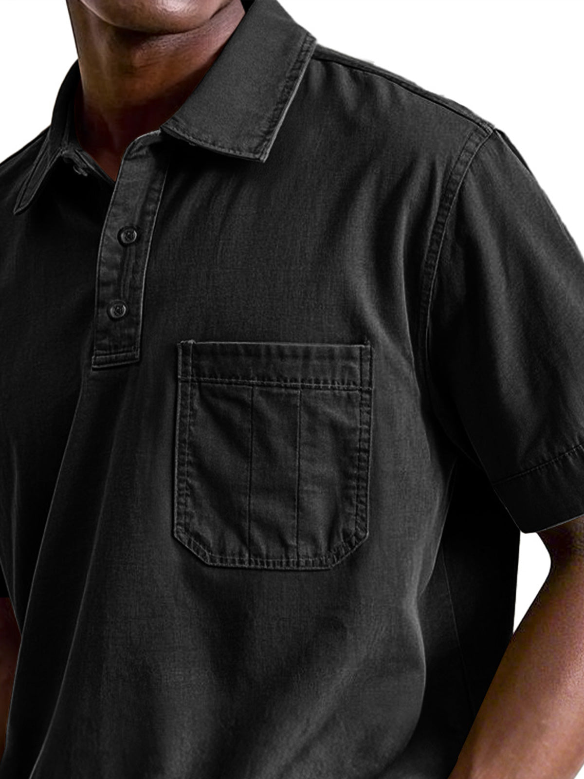 Men's Casual Workwear Pocket Lapel Short-sleeved Polo Shirt