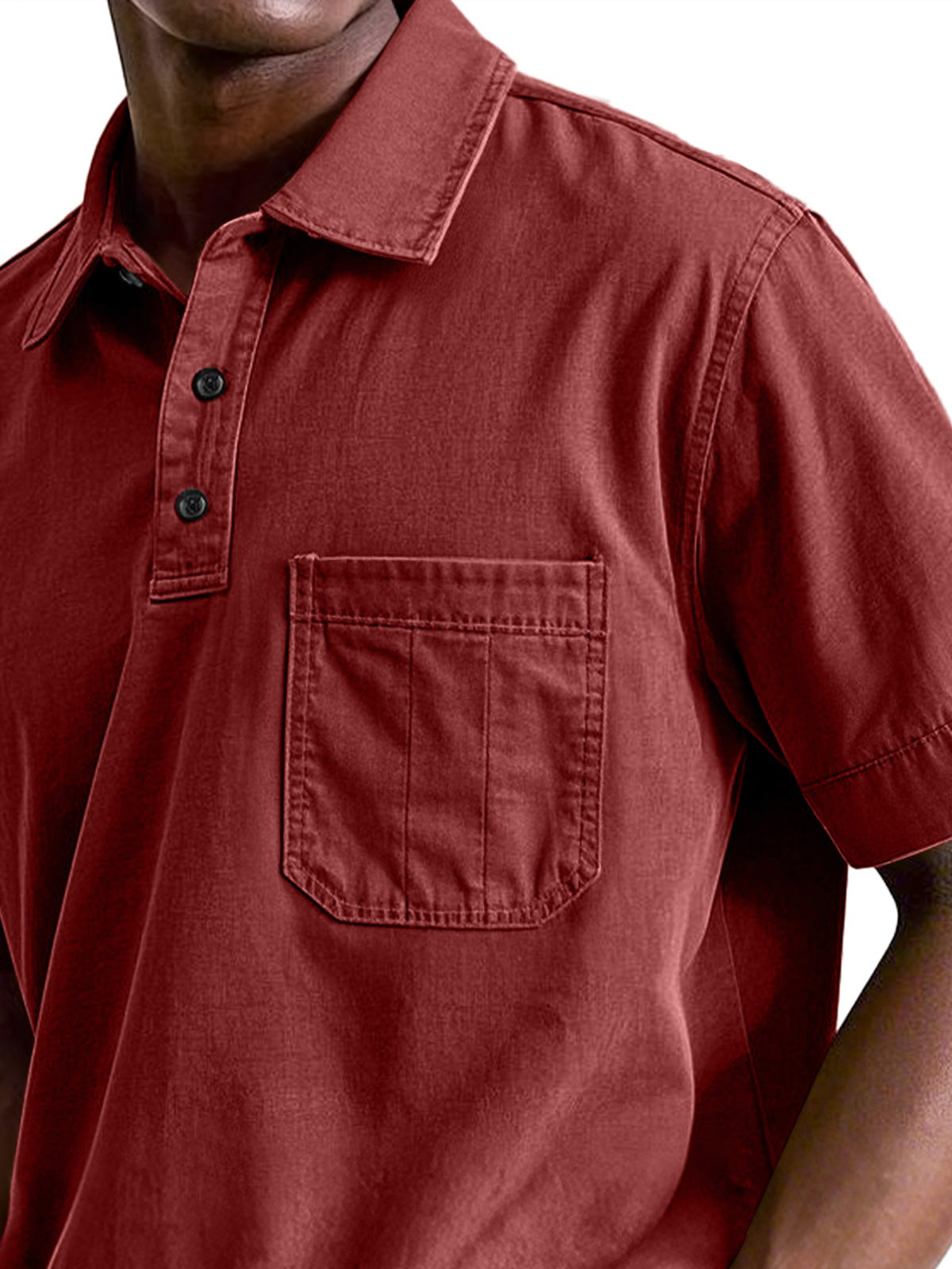 Men's Casual Workwear Pocket Lapel Short-sleeved Polo Shirt
