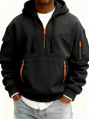Men's Casual Sports Multi-zip Pullover Hoodie