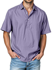 Men's Daily Solid Color Casual Short Sleeve Lapel Polo Shirt