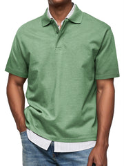 Men's Daily Casual Lapel Button Down Comfortable Short Sleeve Polo Shirt