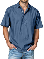 Men's Daily Solid Color Casual Short Sleeve Lapel Polo Shirt