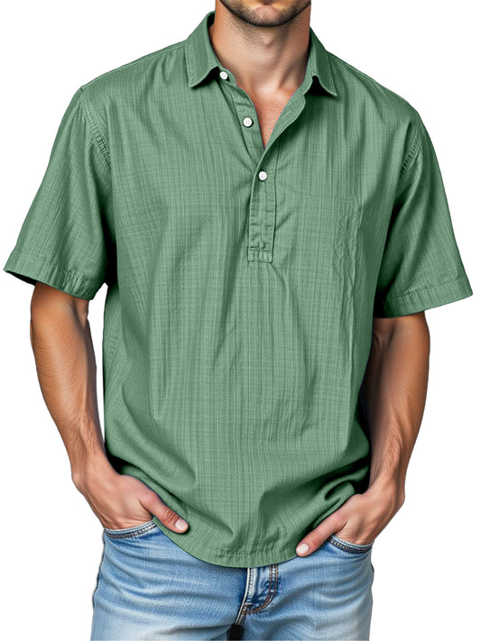 Men's Daily Solid Color Casual Short Sleeve Lapel Polo Shirt