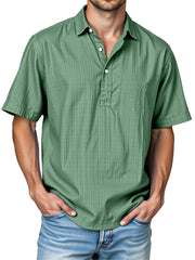 Men's Daily Solid Color Casual Short Sleeve Lapel Polo Shirt
