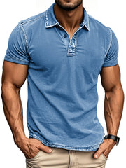 Men's Fashion Retro Distressed Lapel Polo Shirt