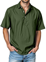 Men's Daily Solid Color Casual Short Sleeve Lapel Polo Shirt