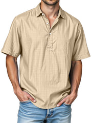 Men's Daily Solid Color Casual Short Sleeve Lapel Polo Shirt