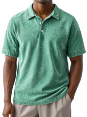 Men's Daily Retro Lapel Casual Comfortable Short-sleeved Polo Shirt