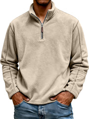 Men's Fashion Polar Fleece Stand Collar Zipper Casual Sweatshirt