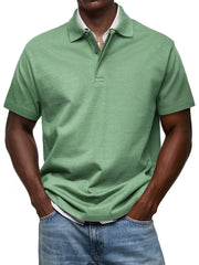 Men's Casual Lapel Button Up Comfortable Short Sleeve POLO Shirt