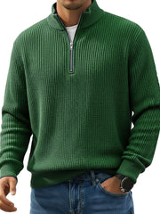  Men's Stylish Casual Stand-up Collar Half-zip Sweater 