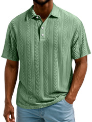 Men's Daily Simple Texture Lapel Button Casual Short-sleeved Polo Shirt