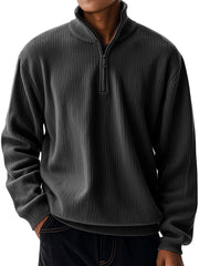 Men's Casual Loose Zipper Stand-neck Long-sleeved Sweater
