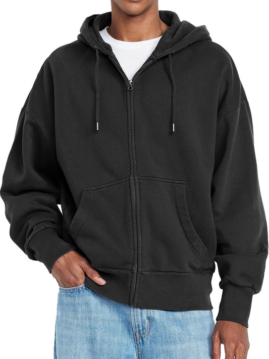 Men's Simple Casual Hooded Zipper Jacket