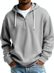 Men's Clothing Fashionable Casual Pit Strip Fabric Zipper Pockets Long-sleeved Sweatshirt 