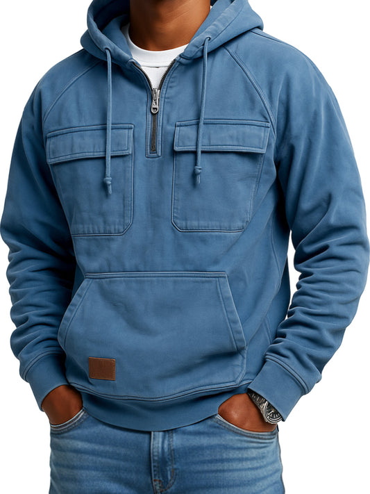 Men's Vintage Workwear Zip Hooded Sweatshirt