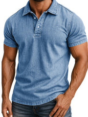 Men's Fashion Outdoor Retro Distressed Short-sleeved Polo Shirt 