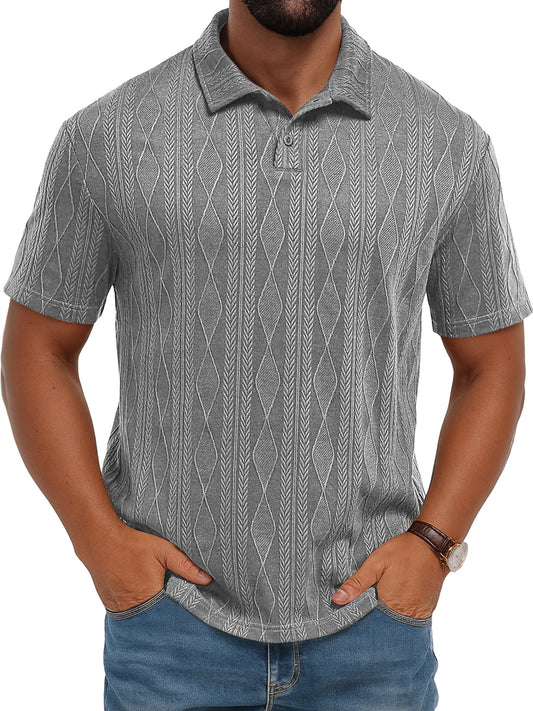 Men's Daily Simple Texture Casual Solid Color Short-sleeved Polo Shirt