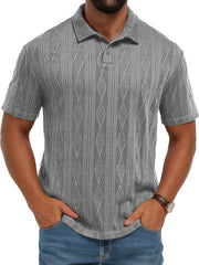 Men's Daily Simple Texture Casual Solid Color Short-sleeved Polo Shirt