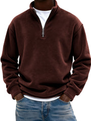 Men's Warm Fleece Quarter-zip Casual Pullover