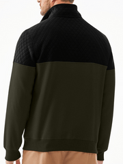 Men's Fashionable Color Block Half Zip Outdoor Casual Sweatshirt