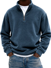 Men's Warm Fleece Quarter-zip Casual Pullover