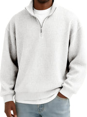 Men's Quarter-zip Breathable Waffle Pullover