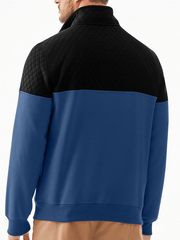 Men's Fashionable Color Block Half Zip Outdoor Casual Sweatshirt
