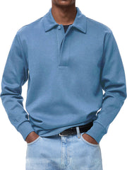 Men's Comfortable Everyday Lapel Button-down Casual Long-sleeved Polo Shirt