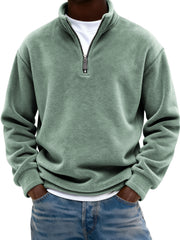 Men's Warm Fleece Quarter-zip Casual Pullover