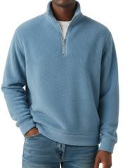 Winter Simple Casual Polar Fleece Half-zip Stand Collar Long-sleeved Sweatshirt