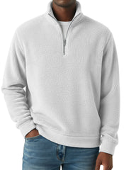 Winter Simple Casual Polar Fleece Half-zip Stand Collar Long-sleeved Sweatshirt