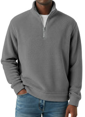 Winter Simple Casual Polar Fleece Half-zip Stand Collar Long-sleeved Sweatshirt