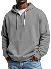 Autumn And Winter Simple Loose Half-zip Hooded Sweatshirt