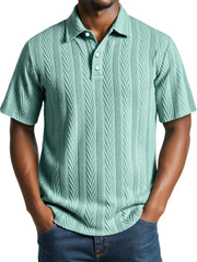 Men's Daily Jacquard Texture Casual Short-sleeved Polo Shirt