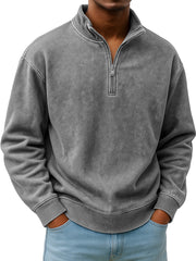 Men's Retro Everyday Stand Collar Zipper Casual Sweatshirt