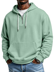 Autumn And Winter Simple Loose Half-zip Hooded Sweatshirt