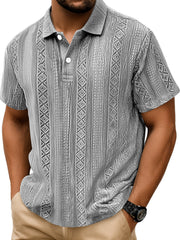 Men's Daily Simple Texture Lapel Button Comfortable Short-sleeved Polo Shirt