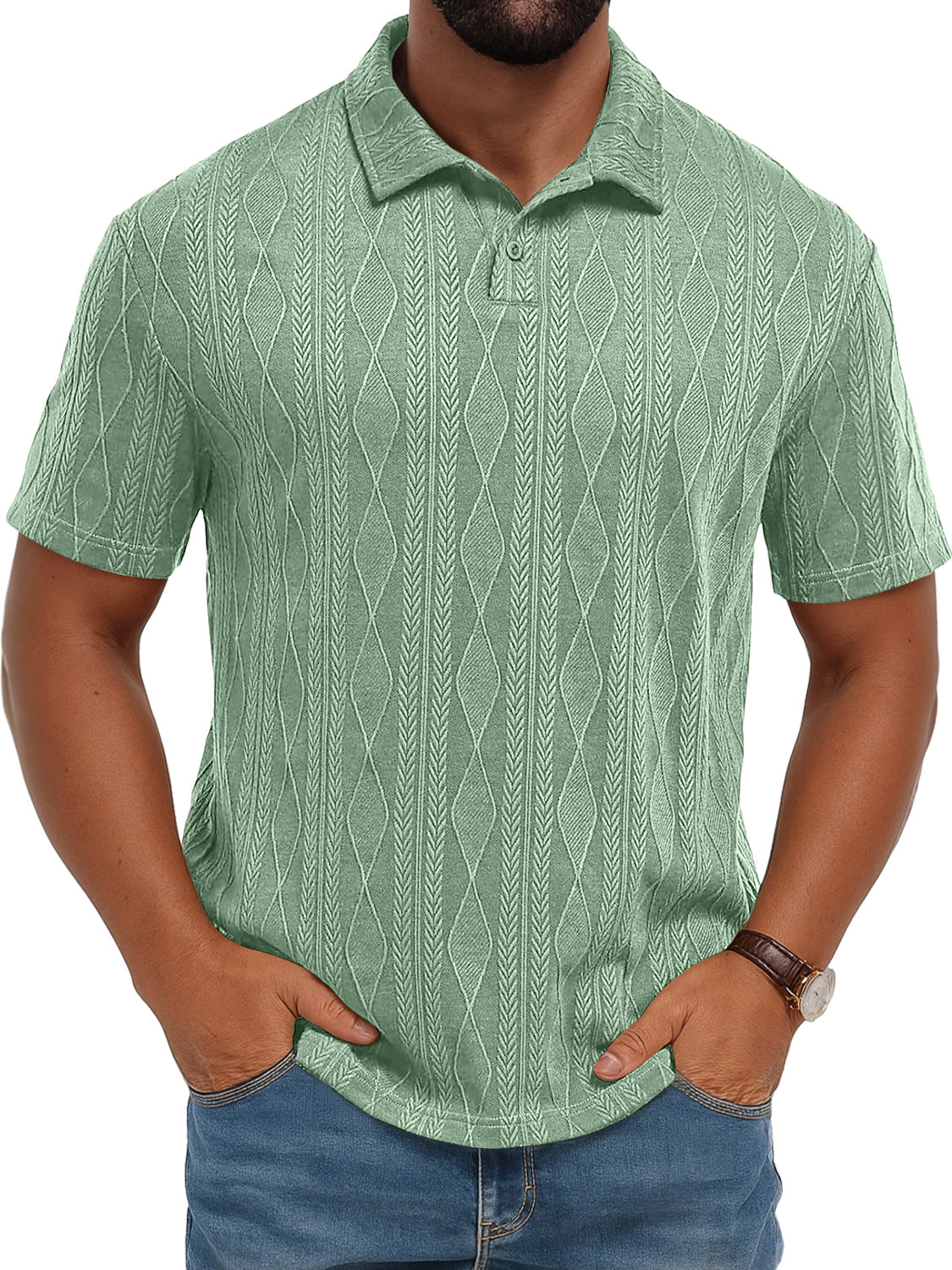 Men's Daily Simple Texture Casual Solid Color Short-sleeved Polo Shirt