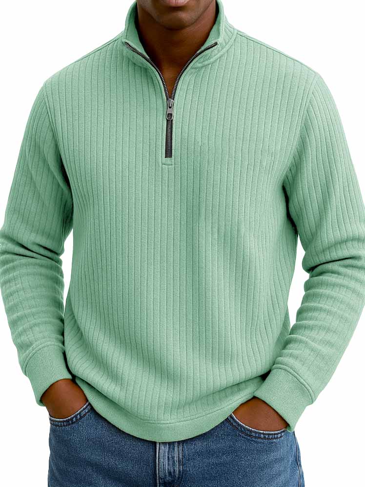 Men's Stylish Casual Stand-up Collar Long-sleeved Half-zip Sweatshirt