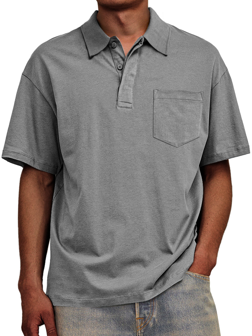 Men's Daily Casual Lapel Pocket Comfort Short Sleeve POLO Shirt