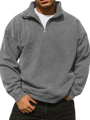  Men's Fashionable Casual Retro Vintage Vintage Semi-zipper Comfortable Long-sleeved Sweater