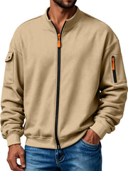 Men's Multi-Pocket Stand Collar Zipper Casual Jacket