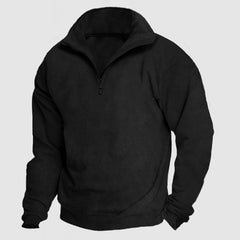 Men's Casual Loose Zipper Suede Pullover Hoodie